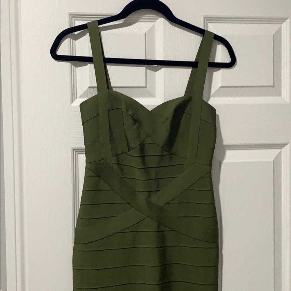 Body con army green dress.